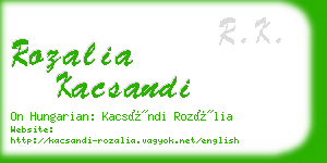rozalia kacsandi business card